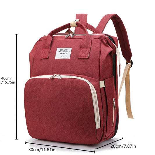 "BABYBAG"- 3 in 1 Diaper Backpack with Foldable Crib & USB Charging Port