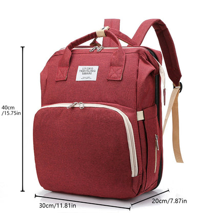 "BABYBAG"- 3 in 1 Diaper Backpack with Foldable Crib & USB Charging Port